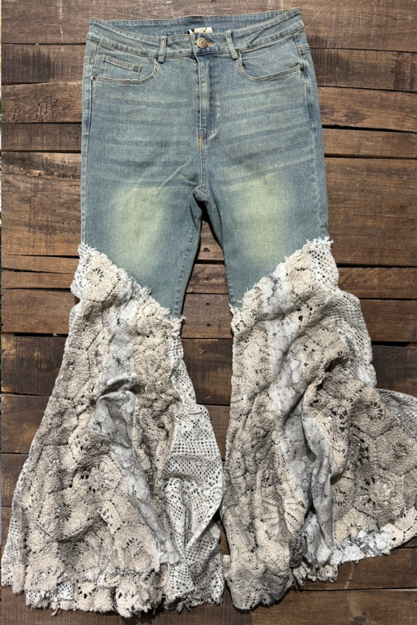 Jaded Gypsy Covered Lace Jeans