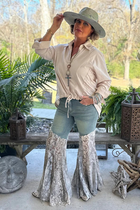 Jaded Gypsy Covered Lace Jeans