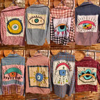 Painted Evil Eye  Hippie Boho Style Upcycled Top