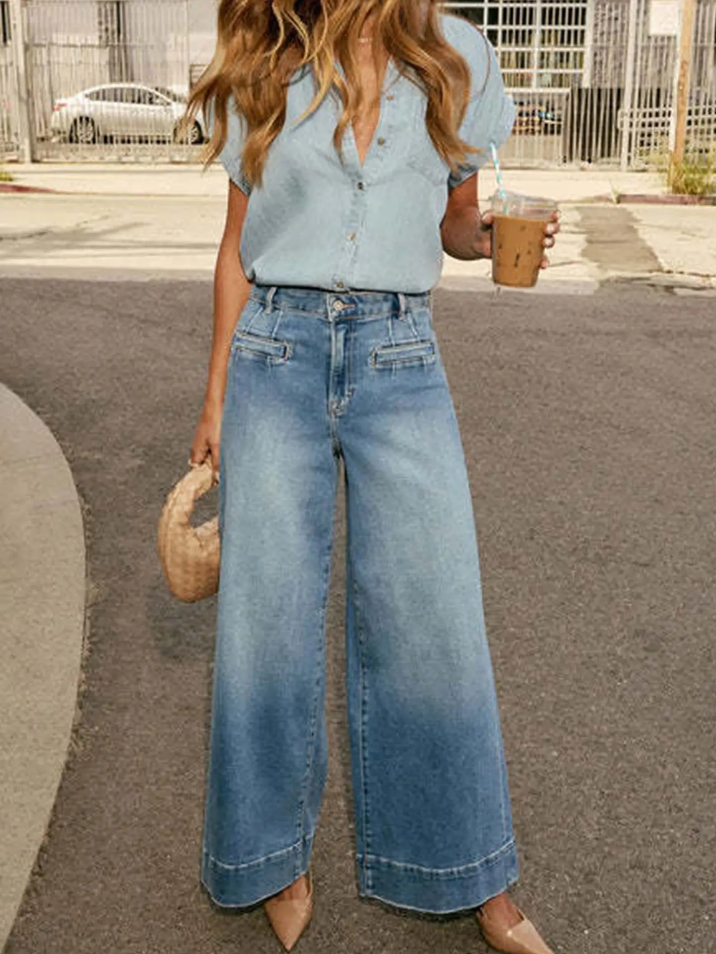 High Waisted Wide Leg Long Pants