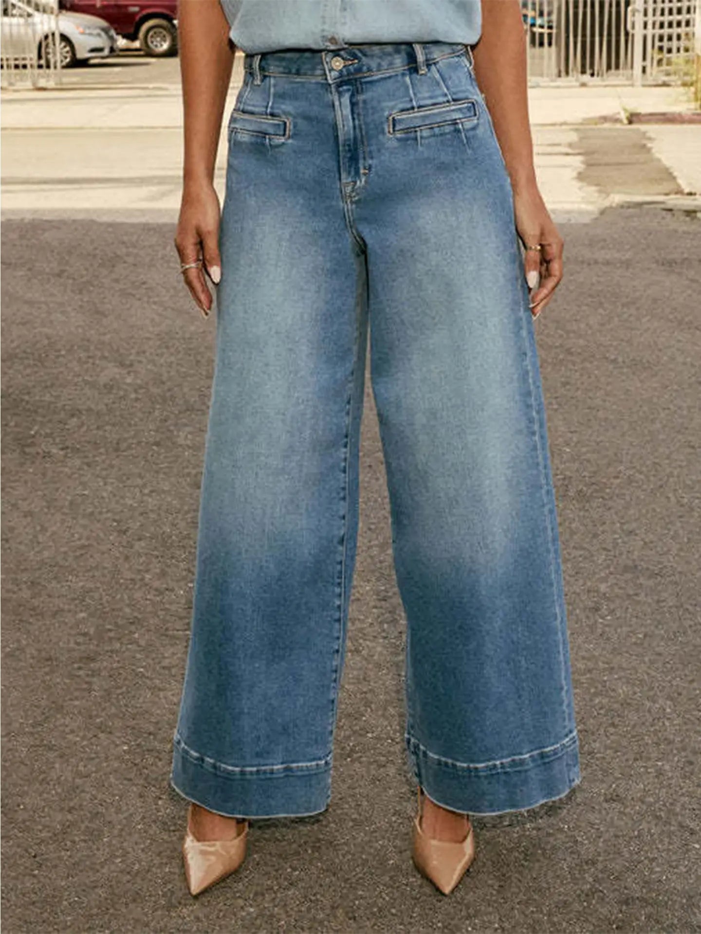 High Waisted Wide Leg Long Pants