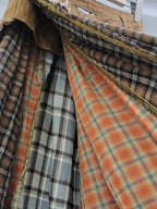 Button-Accented Plaid Skirt