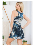 Sun & Moon Print Tie-Dye Tunic Top/ Tank Dress