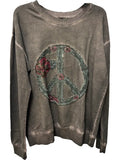 Sweatshirt Peace Patch Pigment-Wash Cotton Terry