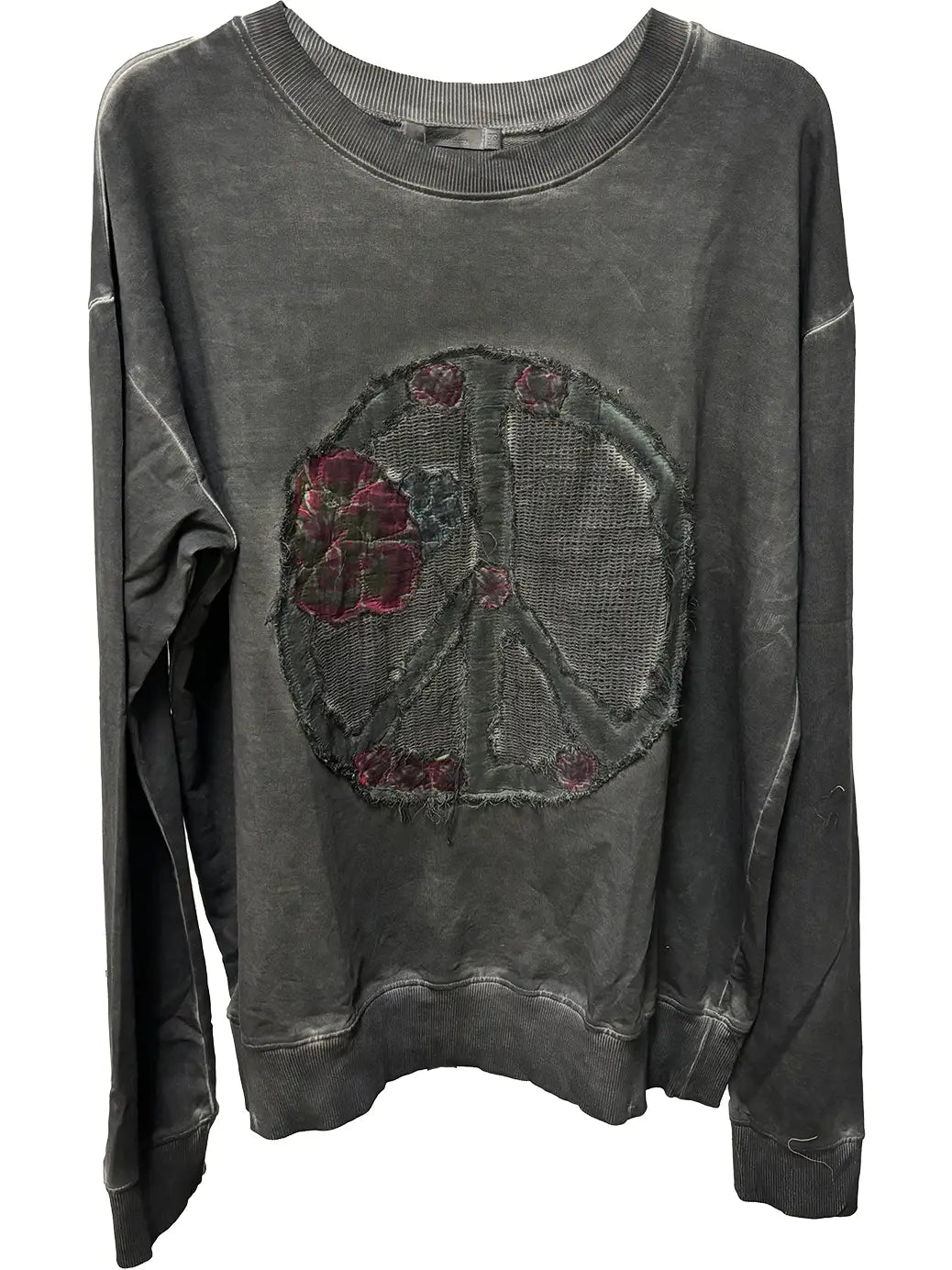 Sweatshirt Peace Patch Pigment-Wash Cotton Terry