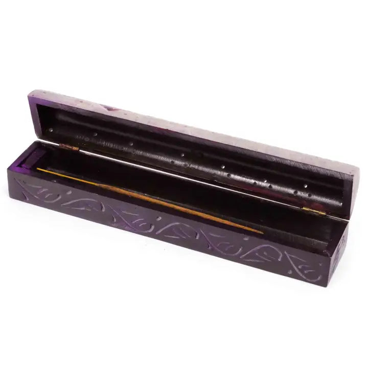 Handcarved 7 Chakra Soapstone Incense Coffin