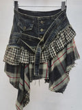 Layered Button-Front Mini Skirt