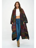 Long-Sleeve Patchwork Kimono/Cardigan