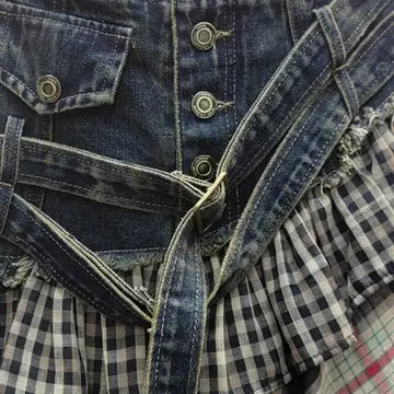 Layered Button-Front Mini Skirt