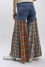 BOTTOM PATCH CONTRAST DENIM PANTS