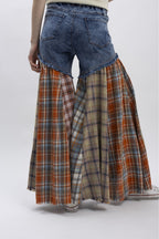 BOTTOM PATCH CONTRAST DENIM PANTS