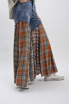 BOTTOM PATCH CONTRAST DENIM PANTS