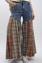 BOTTOM PATCH CONTRAST DENIM PANTS