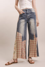 ELASTIC WAIST MULTI PRINT JEANS