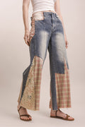 ELASTIC WAIST MULTI PRINT JEANS