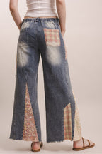 ELASTIC WAIST MULTI PRINT JEANS