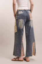 ELASTIC WAIST MULTI PRINT JEANS