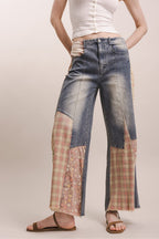 ELASTIC WAIST MULTI PRINT JEANS
