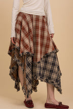 ELASTIC WAIST TIERED MULTI COLOR SKIRT