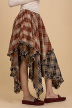 ELASTIC WAIST TIERED MULTI COLOR SKIRT