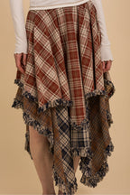 ELASTIC WAIST TIERED MULTI COLOR SKIRT
