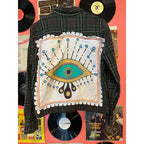 Painted Evil Eye  Hippie Boho Style Upcycled Top