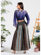 Multi-Colors Wide-Leg Elastic Waist Pants